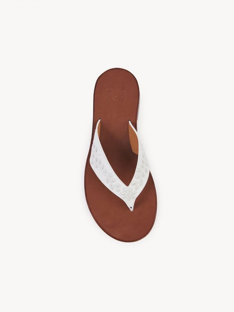 Sandálias Chloe X Eres Paz Flat Branco | CHE-SR14146