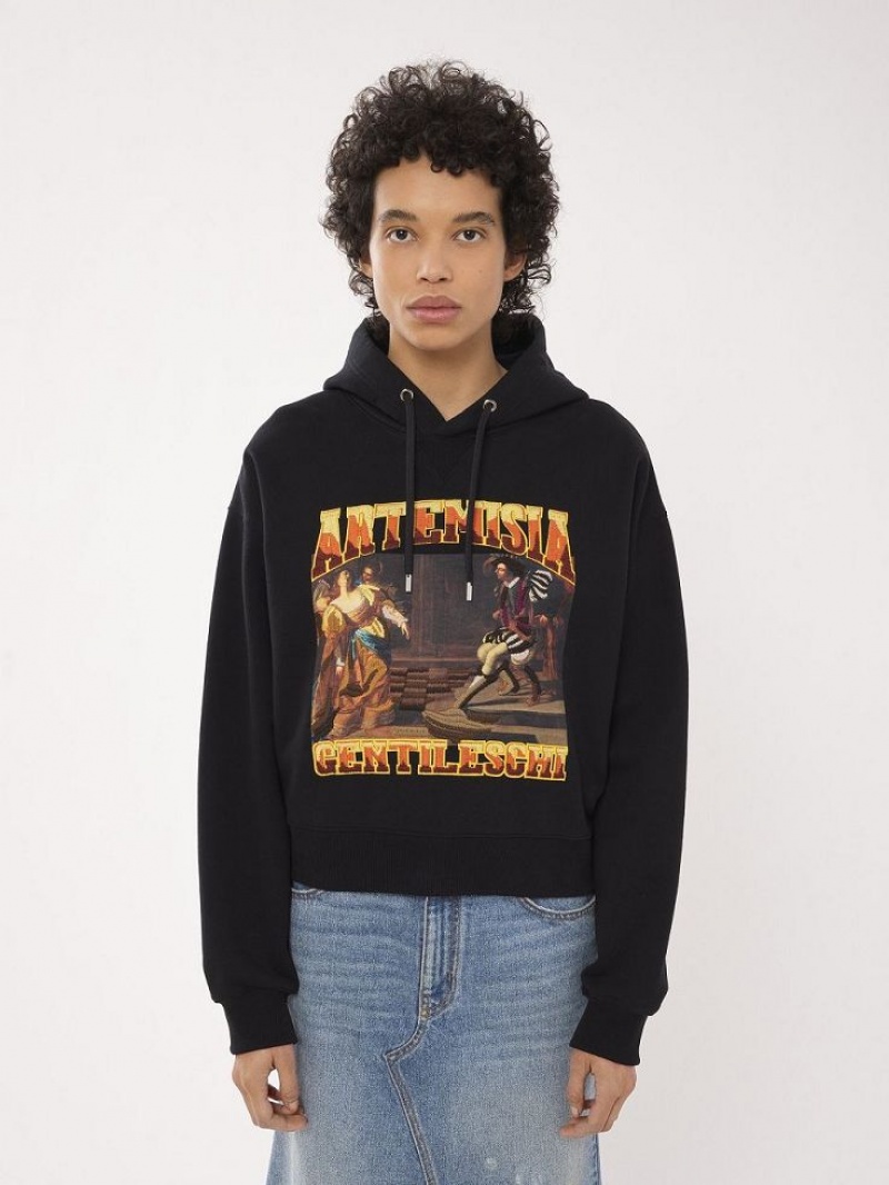 Suéteres Chloe Printed Hoodie Pretas | CHE-SR13907