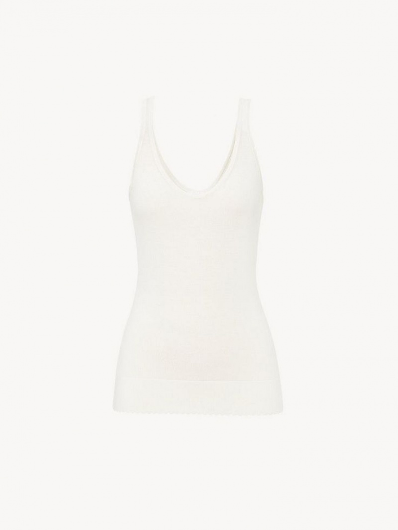 Tops Chloe Classic Tank Branco | CHE-SR13873