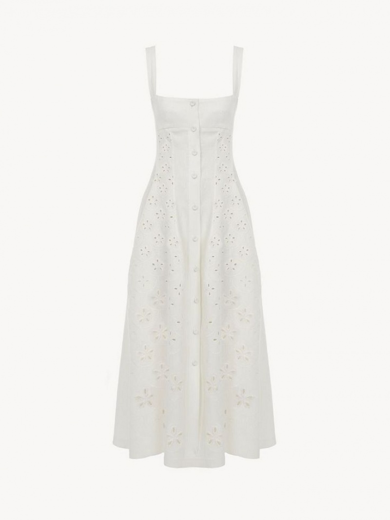 Vestido Chloe Sleeveless Midi Branco | CHE-SR13848