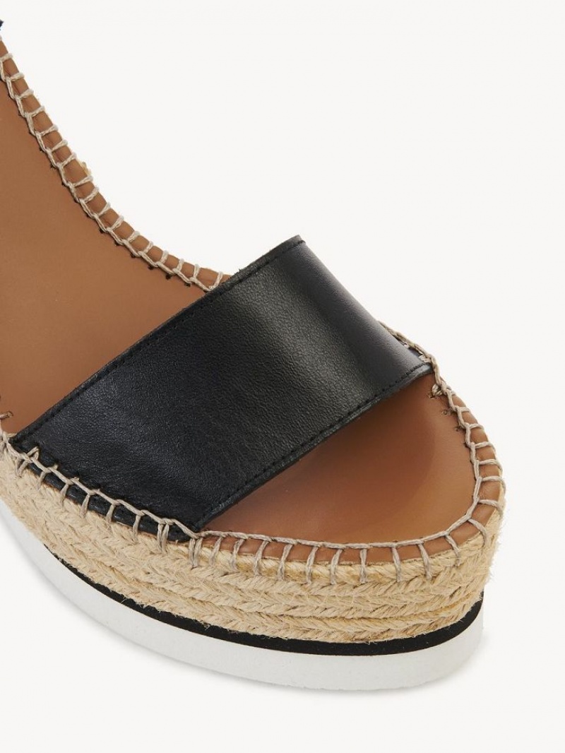 Wedge Chloe Glyn Espadrille Pretas | CHE-SR14839