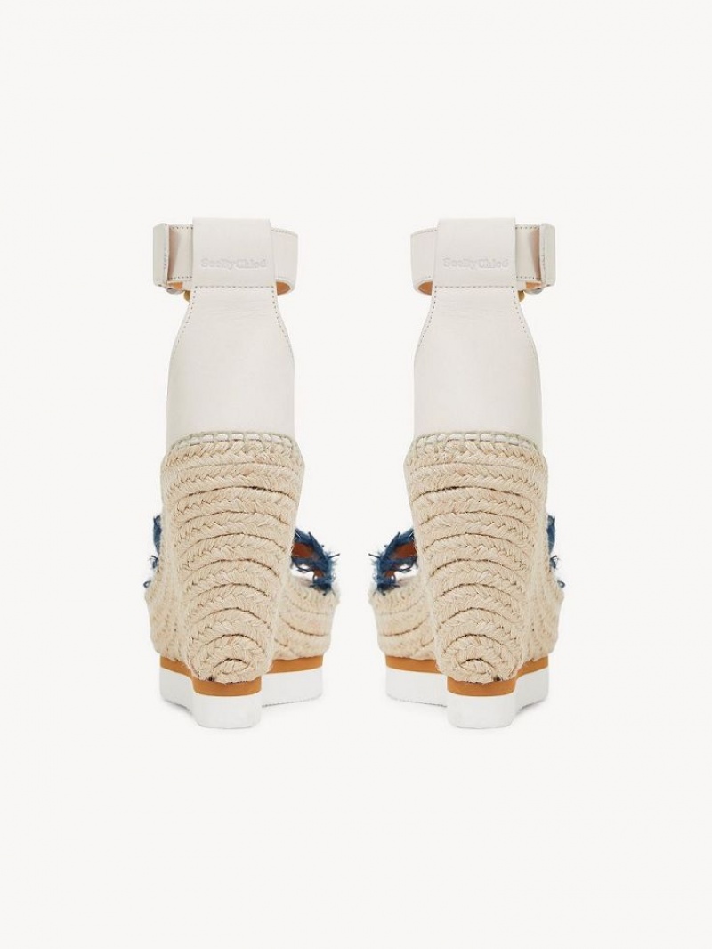 Wedge Chloe Glyn Fringed Espadrille Azuis Escuro | CHE-SR14827